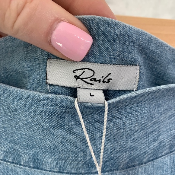 Rails Etienne Chambray Wrap Mini Skirt Sz L - Picture 5 of 11